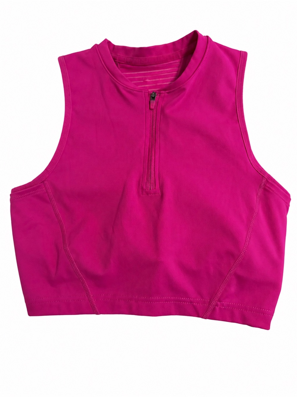 Nike Pro Dri-FIT Hot Pink Quarter Zip Cropped Athletic Top Size S